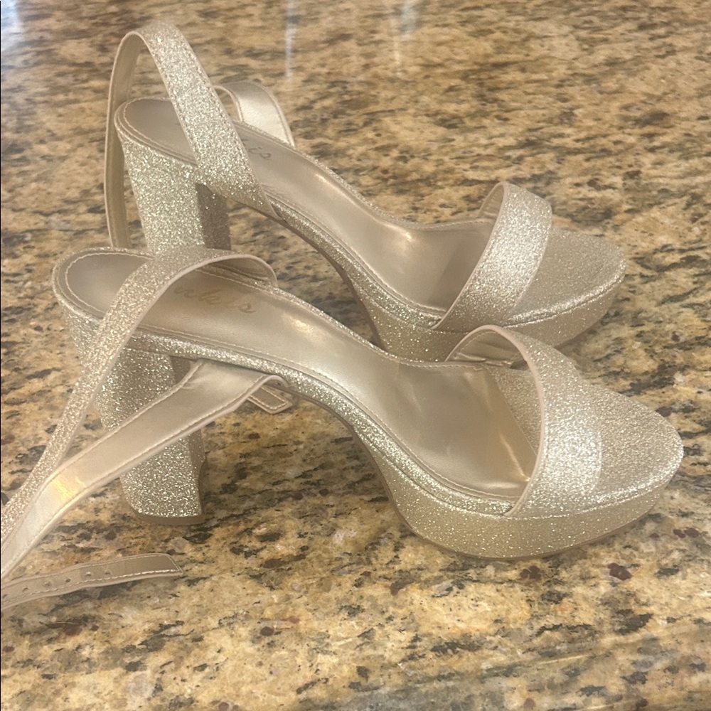 Sparkling Gold Platform Heels